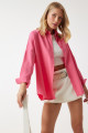 Kadın Pembe Oversize Uzun Basic Gömlek MX00167