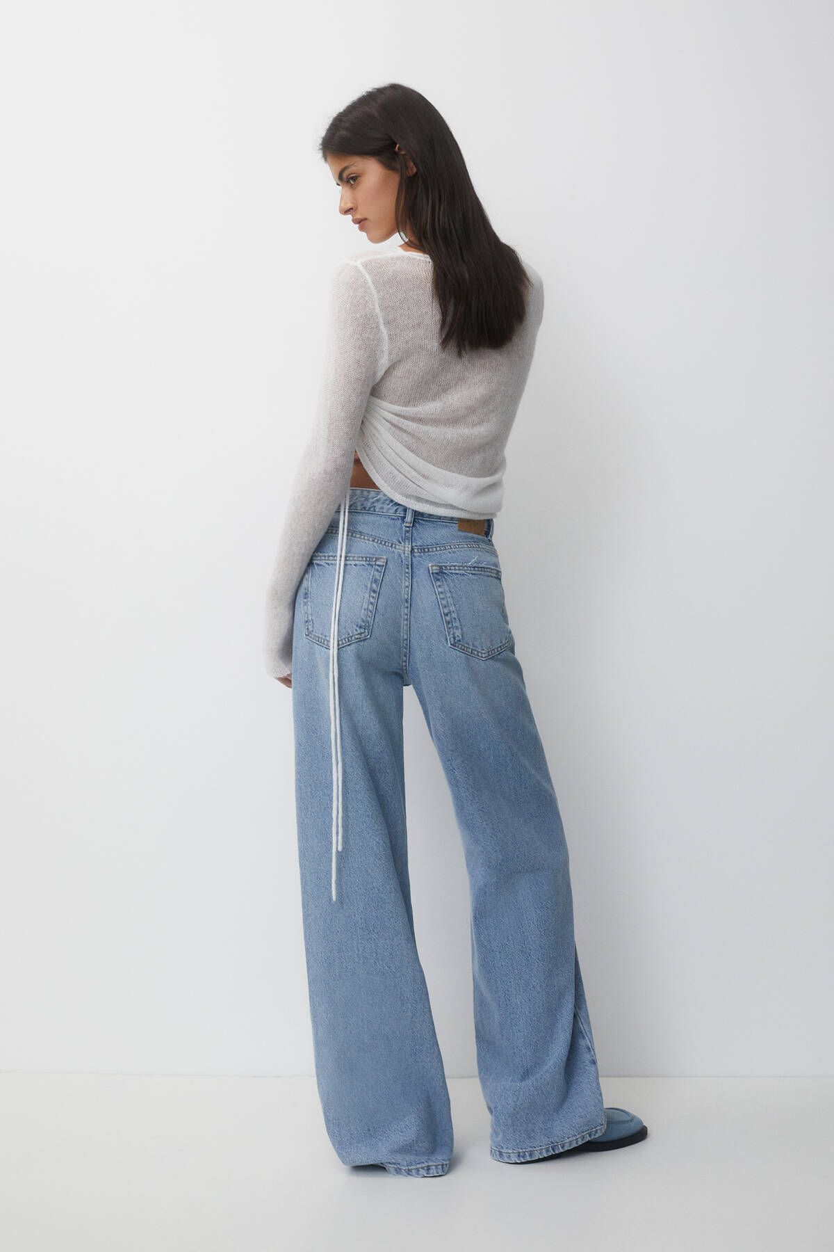 Yüksek bel geniş paça jean Yüksek bel geniş paça jean