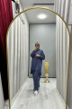 Ribana Detaylı Tunik Pantolon Takım İndigo 4YGSTKM4554 Ribana Detaylı Tunik Pantolon Takım İndigo 4YGSTKM4554