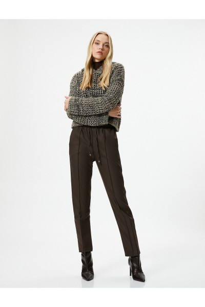 Şahika Ercümen X Koton - Beli Bağcıklı Havuç Pantolon Şahika Ercümen X Koton - Beli Bağcıklı Havuç Pantolon