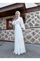 Şifon Kumaş Yıldız Beyaz Nikah Elbisesi Şifon Kumaş Yıldız Beyaz Nikah Elbisesi