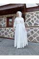Şifon Kumaş Yıldız Beyaz Nikah Elbisesi Şifon Kumaş Yıldız Beyaz Nikah Elbisesi