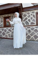Şifon Kumaş Yıldız Beyaz Nikah Elbisesi Şifon Kumaş Yıldız Beyaz Nikah Elbisesi