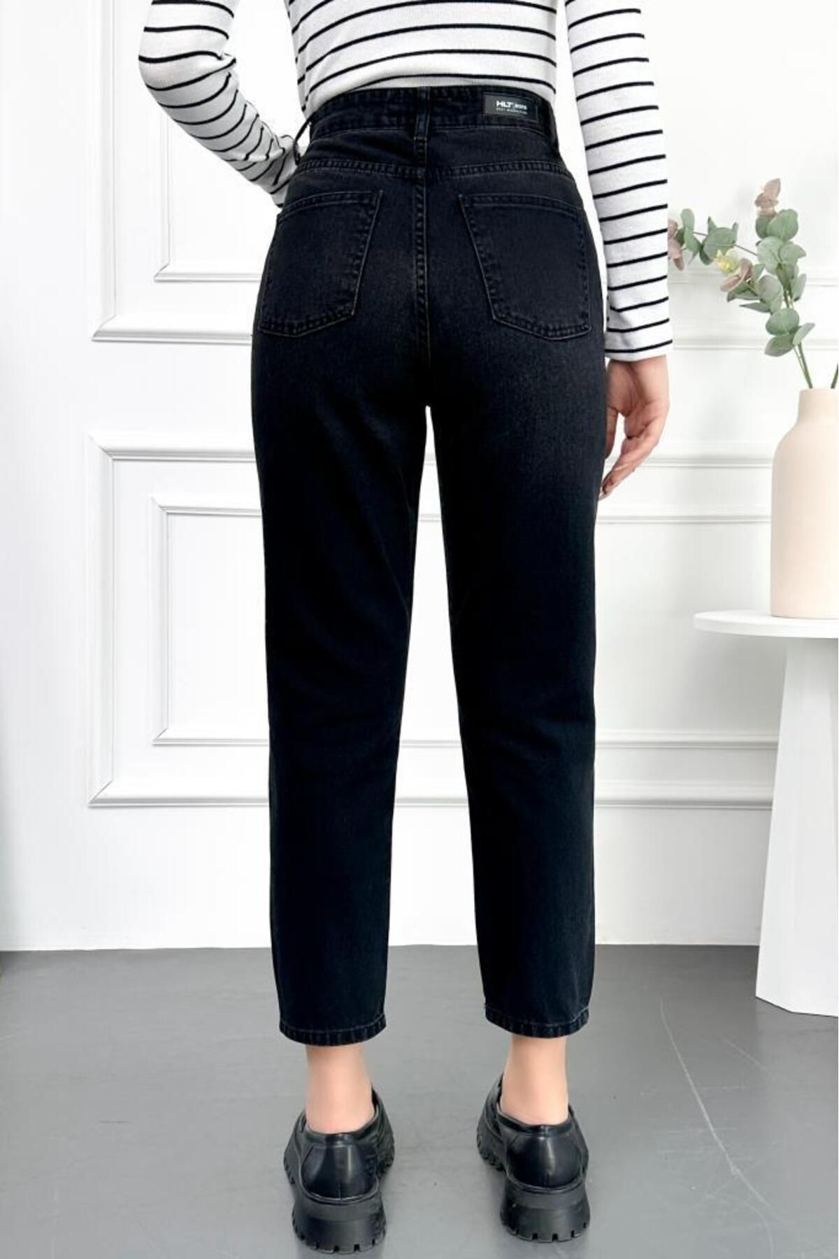 Taşlamalı Siyah Kadın Boyfriend Jean Yüksek Bel Likrasız %100 Pamuk Kot Pantolon Mabel-ant Taşlamalı Siyah Kadın Boyfriend Jean Yüksek Bel Likrasız %100 Pamuk Kot Pantolon Mabel-ant