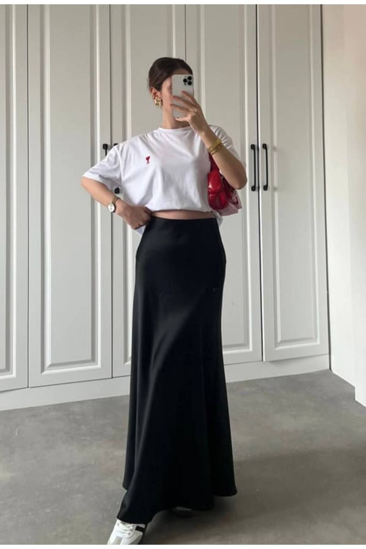 Kadın Premium Fil Saten Maxi Boy Uzun Etek Kadın Premium Fil Saten Maxi Boy Uzun Etek
