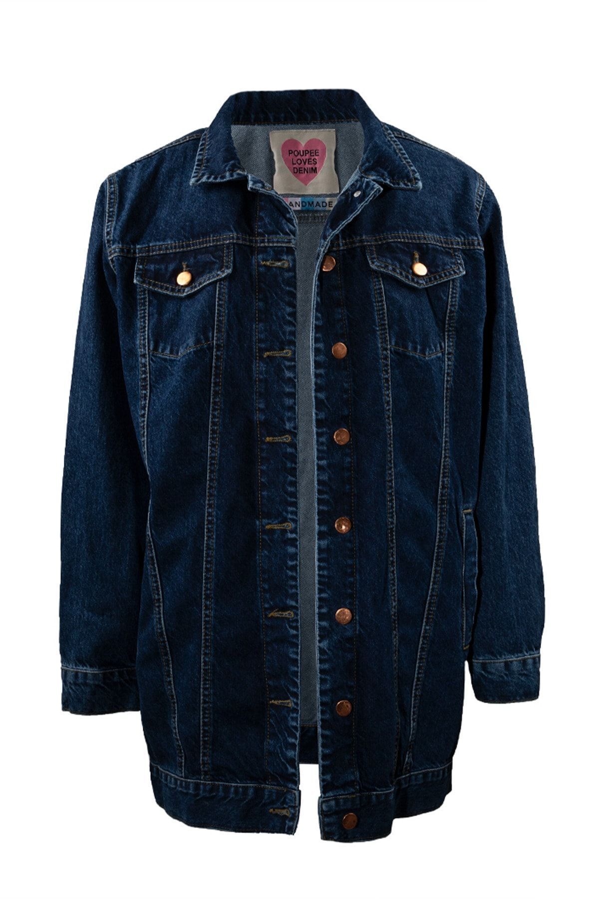 Lacivert Patchli Denim Ceket, Kadın Kot Ceket, Tasarım Denim Ceket Lacivert Patchli Denim Ceket, Kadın Kot Ceket, Tasarım Denim Ceket