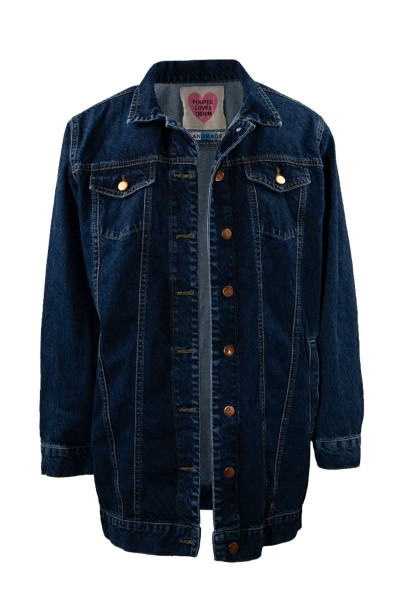 Lacivert Patchli Denim Ceket, Kadın Kot Ceket, Tasarım Denim Ceket Lacivert Patchli Denim Ceket, Kadın Kot Ceket, Tasarım Denim Ceket