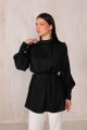 SİYAH Saten Tunik 32-2037 SİYAH Saten Tunik 32-2037