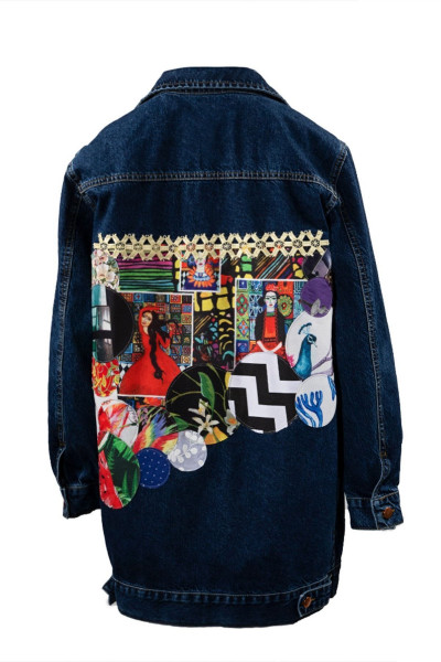 Lacivert Patchli Denim Ceket, Kadın Kot Ceket, Tasarım Denim Ceket Lacivert Patchli Denim Ceket, Kadın Kot Ceket, Tasarım Denim Ceket