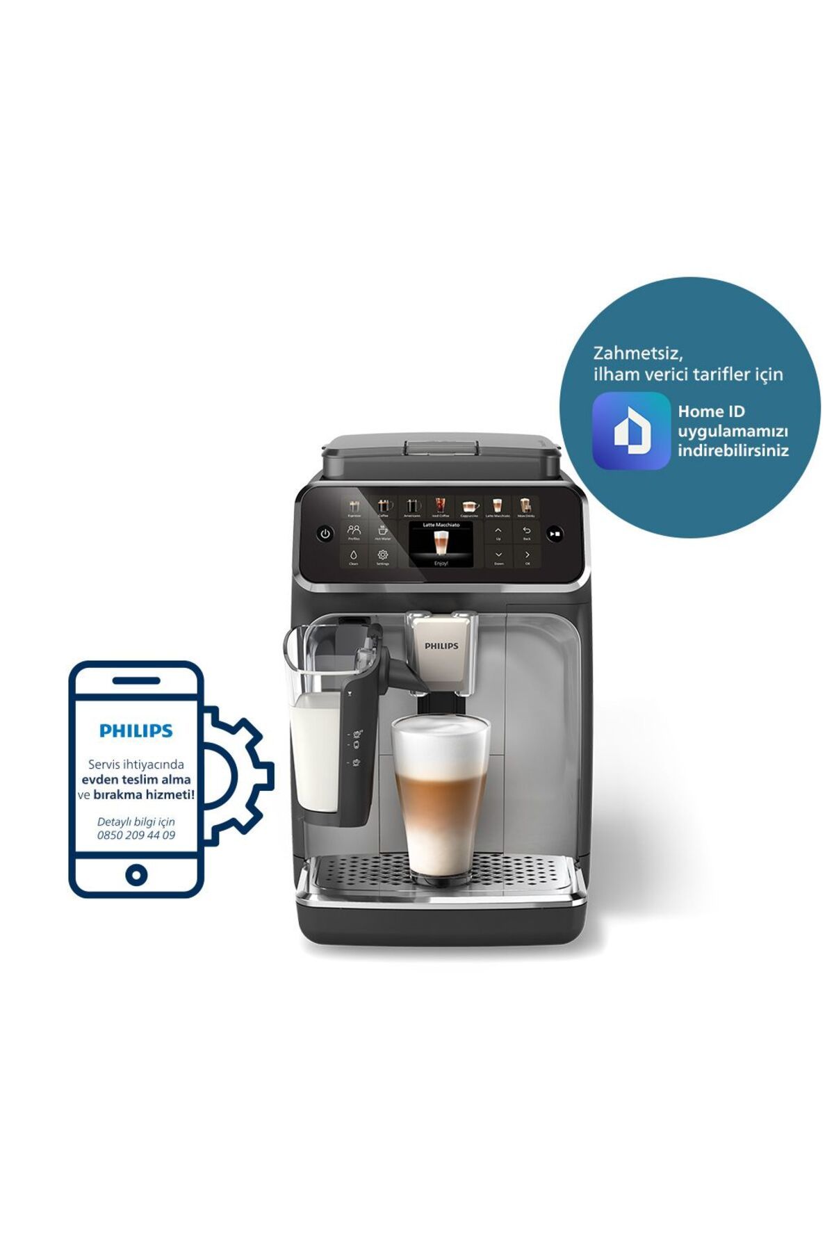 LatteGo Tam Otomatik Espresso Makinesi, 12 Sıcak ve Soğuk İçecek, Silent Brew, EP4446/70 LatteGo Tam Otomatik Espresso Makinesi, 12 Sıcak ve Soğuk İçecek, Silent Brew, EP4446/70