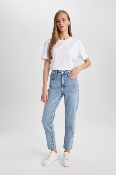 Lina Comfort Mom Fit Yüksek Rahat Kalıp Hafif Dar Paça Bilek Boy Jean Pantolon B6510ax24sp