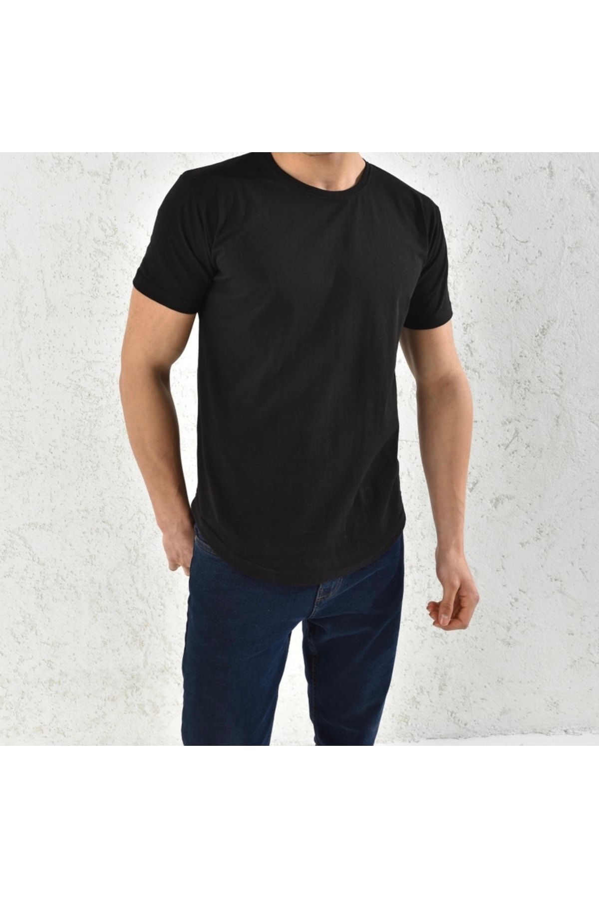 Unisex Siyah Beyaz Oval Kesim Tshirt 2'li Set
