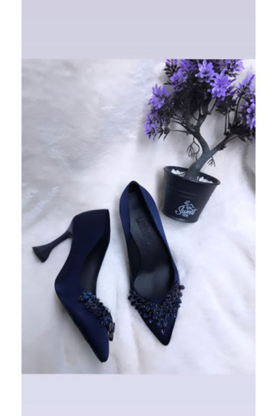 Topuk Lacivert Stiletto Topuk Lacivert Stiletto