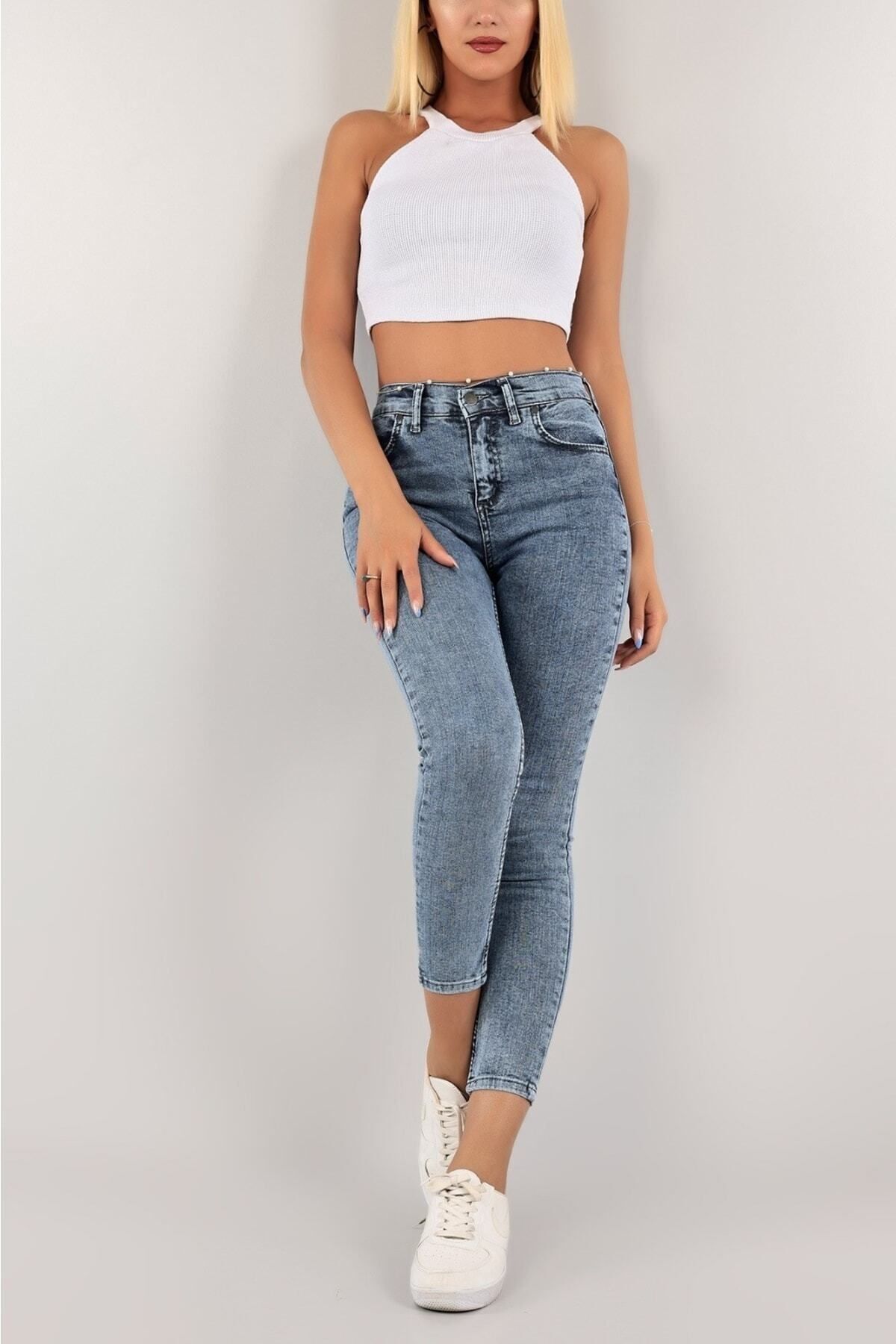 Pena Mavi Kar Yıkama Skinny Jean Kadın Power Likralı Pantolon Pena Mavi Kar Yıkama Skinny Jean Kadın Power Likralı Pantolon