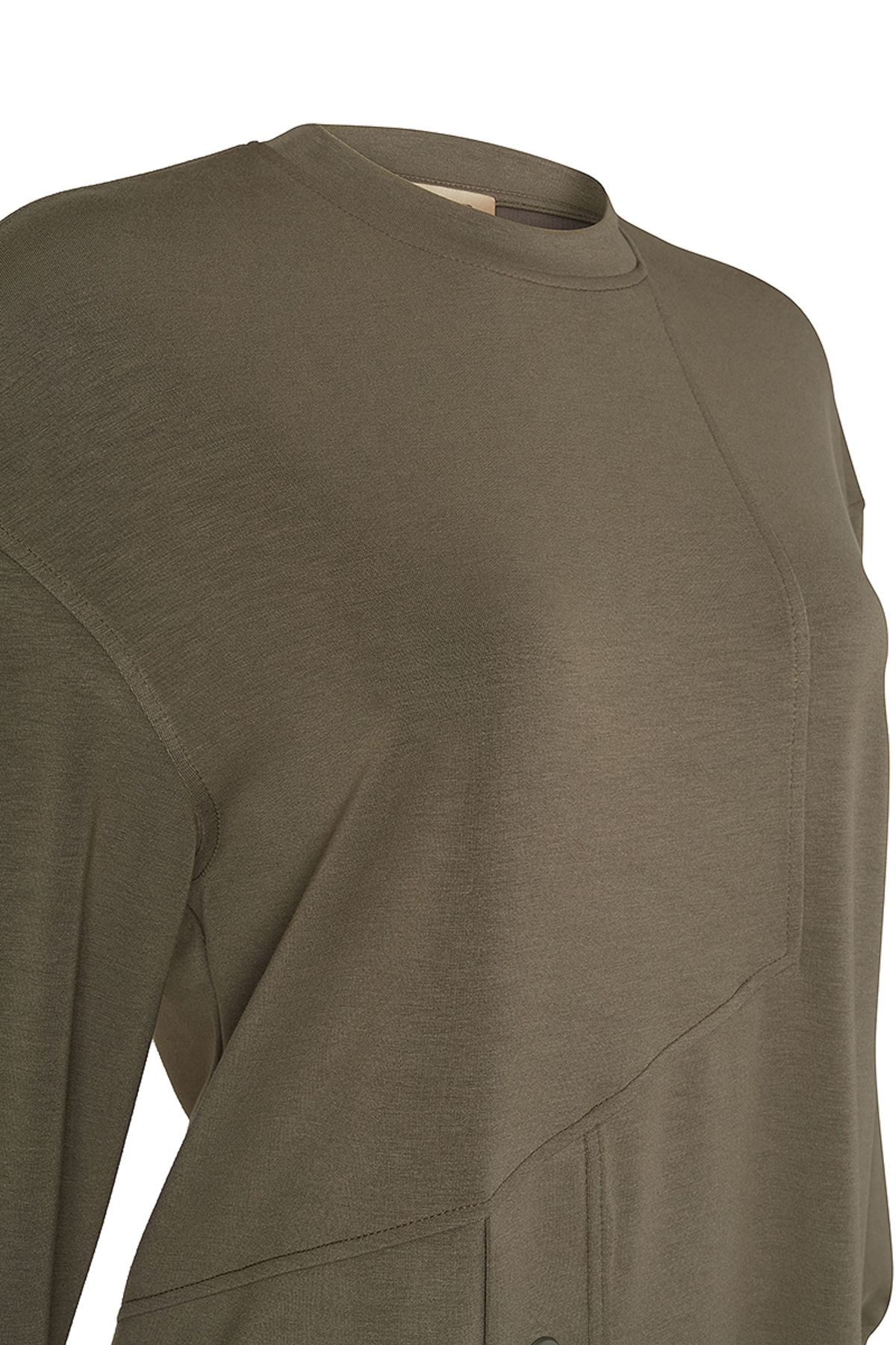 Önü Çıt Çıt Detaylı Örme Sweatshirt Önü Çıt Çıt Detaylı Örme Sweatshirt