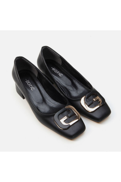 Siyah Kadın Kalın Topuk Siyah Kadın Kalın Topuk