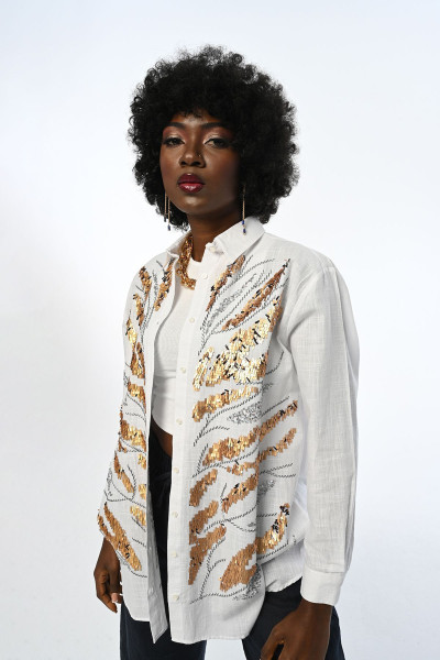 KADIN PAYETLİ OVERSIZE GÖMLEK KADIN PAYETLİ OVERSIZE GÖMLEK