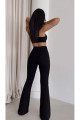 Moda Deniz Yüksek Bel Ispanyol Paça Siyah Flare Jeans Kot Pantolon Moda Deniz Yüksek Bel Ispanyol Paça Siyah Flare Jeans Kot Pantolon