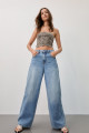 Leopar desenli straplez top Leopar desenli straplez top