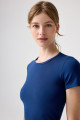 x Melodi Lacivert Bedene Oturan Tişört Short Fitted x Melodi Lacivert Bedene Oturan Tişört Short Fitted