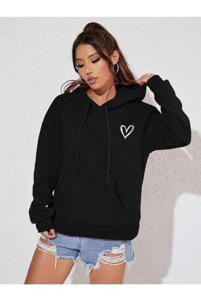 Unisex Baskılı Kapüşonlu Sweatshirt Unisex Baskılı Kapüşonlu Sweatshirt