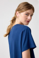x Melodi Lacivert Oversize Geniş Kalıp Tişört Boyfriend T-Shirt