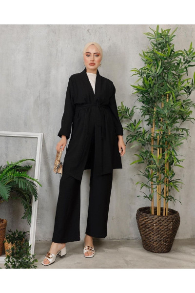 Keten Kimino Ikili Takım Keten Kimino Ikili Takım