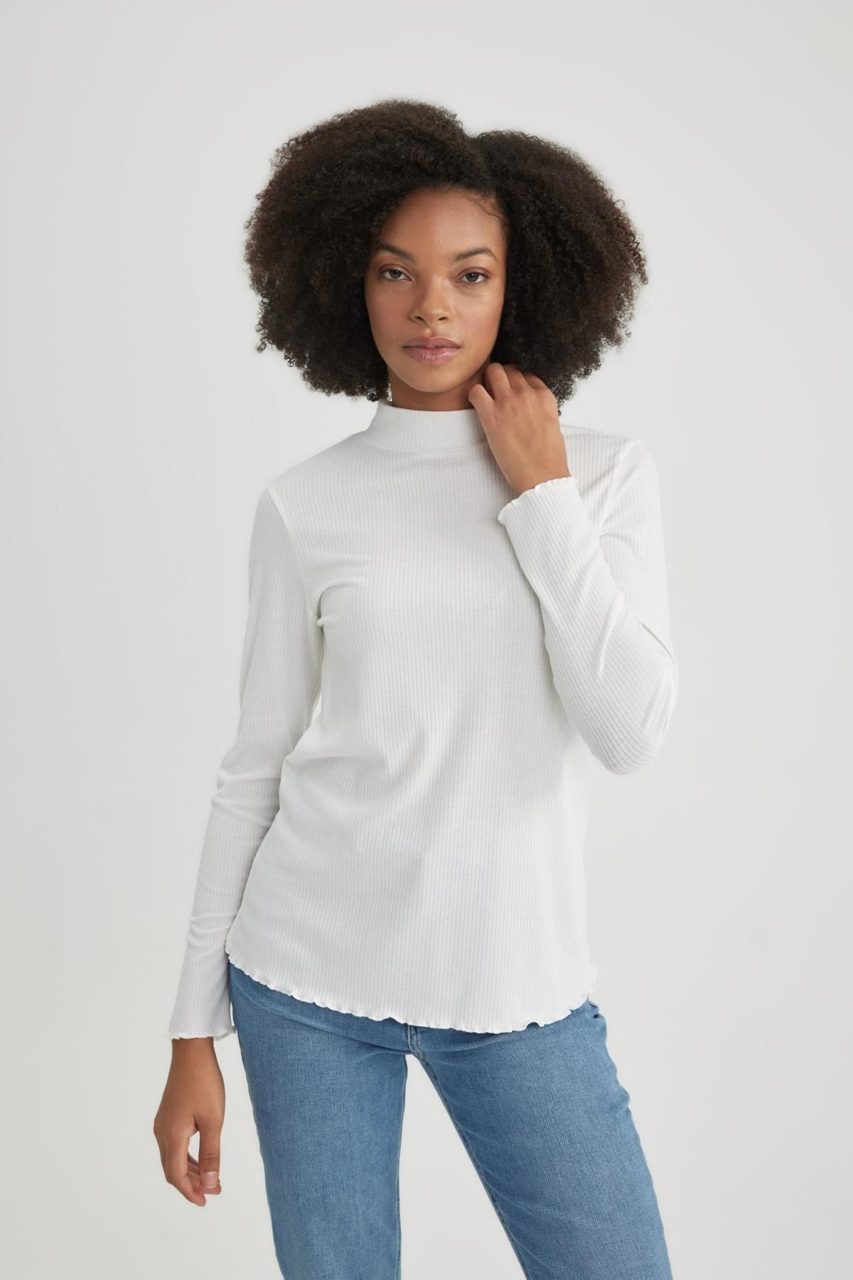 Regular Fit Ribana Uzun Kollu Üst C1025ax23wn Regular Fit Ribana Uzun Kollu Üst C1025ax23wn