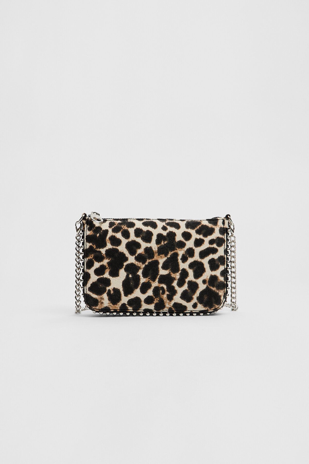 Leopar desenli boncuklu mini çanta Leopar desenli boncuklu mini çanta