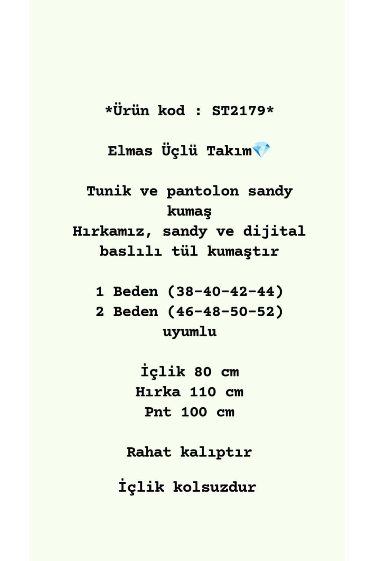 Üçlü Elmas Takım Sandy ve Dijital Baskılı Tül Kumaş Yazlık Tunik Hırka Pantolon Set ST2179 Üçlü Elmas Takım Sandy ve Dijital Baskılı Tül Kumaş Yazlık Tunik Hırka Pantolon Set ST2179