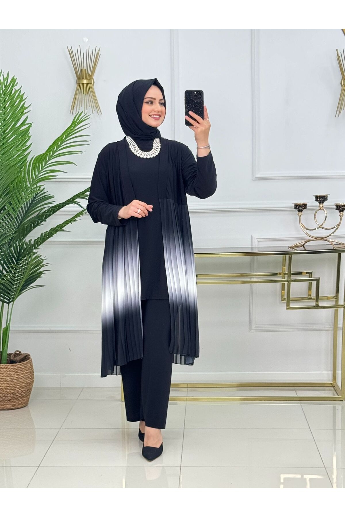 Üçlü Elmas Takım Sandy ve Dijital Baskılı Tül Kumaş Yazlık Tunik Hırka Pantolon Set ST2179 Üçlü Elmas Takım Sandy ve Dijital Baskılı Tül Kumaş Yazlık Tunik Hırka Pantolon Set ST2179