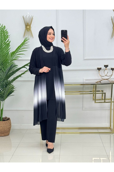 Üçlü Elmas Takım Sandy ve Dijital Baskılı Tül Kumaş Yazlık Tunik Hırka Pantolon Set ST2179 Üçlü Elmas Takım Sandy ve Dijital Baskılı Tül Kumaş Yazlık Tunik Hırka Pantolon Set ST2179