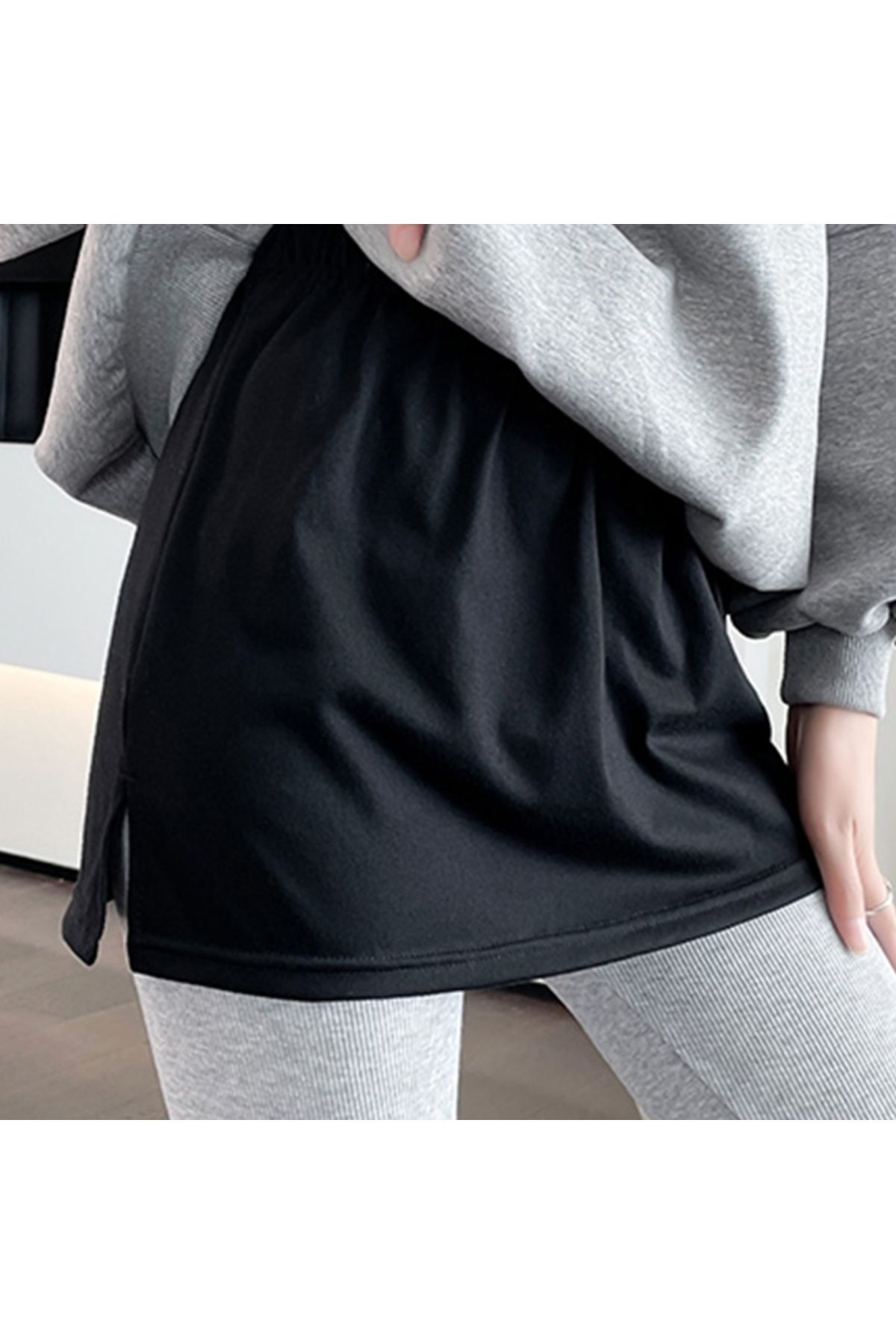 Kadın pamuk yırtmaçlı   etek  bluz kazak kuyruk Hem moda DIY ayrılabilir A-Line