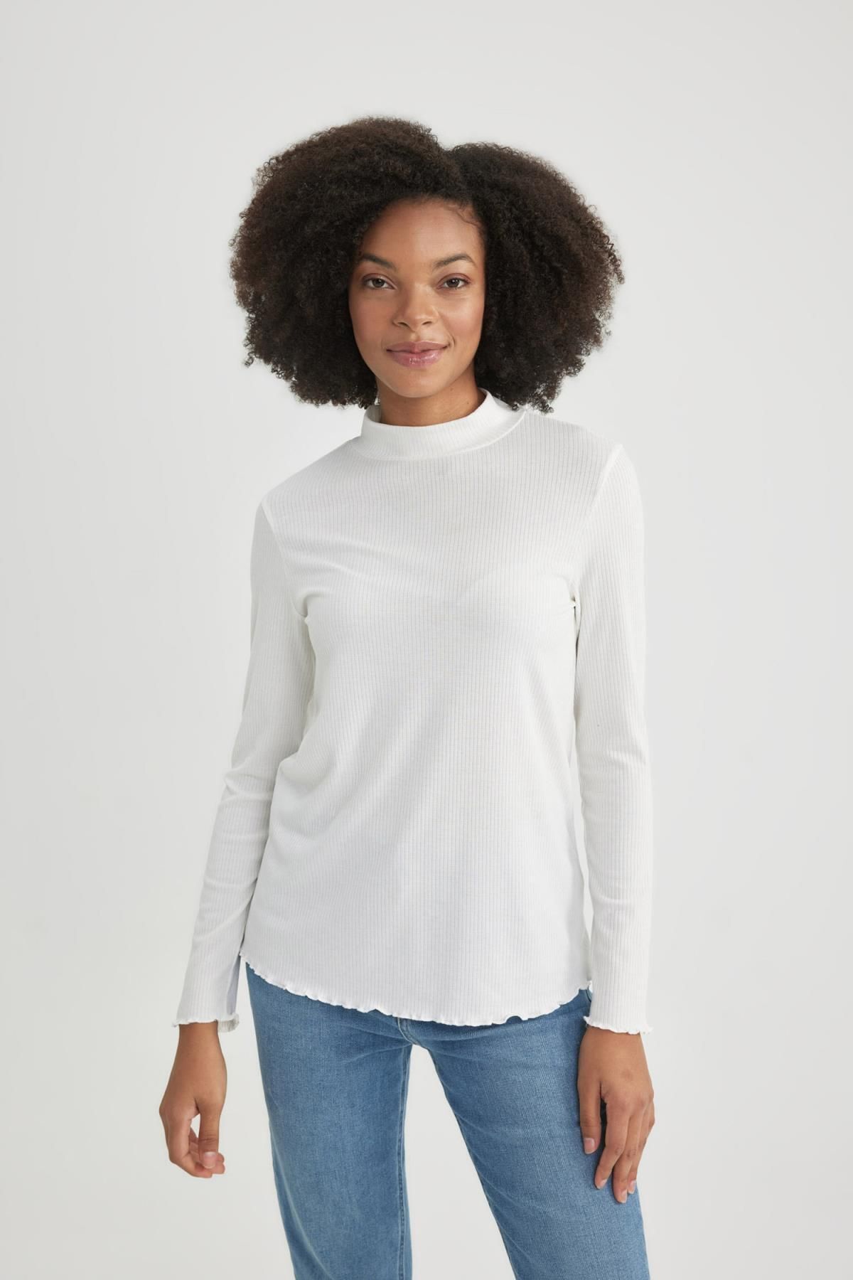 Regular Fit Ribana Uzun Kollu Üst C1025ax23wn Regular Fit Ribana Uzun Kollu Üst C1025ax23wn