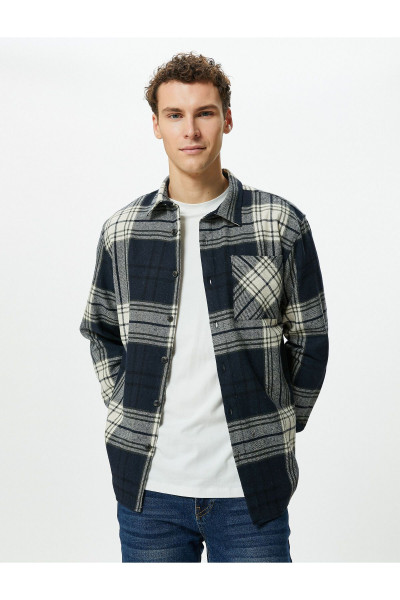 Oduncu Gömleği Düğmeli Cep Detaylı Klasik Yaka Uzun Kollu Oduncu Gömleği Düğmeli Cep Detaylı Klasik Yaka Uzun Kollu