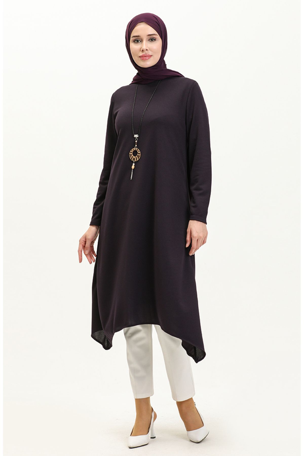 Kolyeli Tunik 2323-07 Mor Kolyeli Tunik 2323-07 Mor