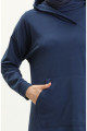Kanguru Cepli Spor Tunik 3032-08 İndigo Kanguru Cepli Spor Tunik 3032-08 İndigo
