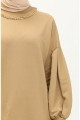 Kolyeli Uzun Spor Tunik 70020-13 Bej Kolyeli Uzun Spor Tunik 70020-13 Bej