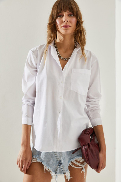 Kadın Tek Cepli Fit Kesim Basic Gömlek 60251350 Kadın Tek Cepli Fit Kesim Basic Gömlek 60251350