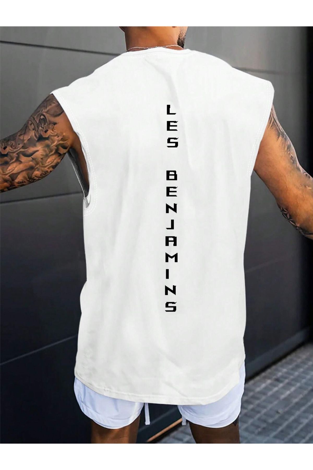 Unisex Kadın/Erkek LES Renkli Özel Baskılı Oversize Pamuk Penye Bisiklet Yaka Sıfır Kol T-Shirt