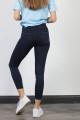 Lacivert Yüksek Bel Skinny Fit Jean Likralı Önü Cepsiz Tayt Pantolon Lacivert Yüksek Bel Skinny Fit Jean Likralı Önü Cepsiz Tayt Pantolon