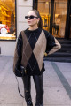 Kahve Baklava Desen Oversize Triko Kahve Baklava Desen Oversize Triko
