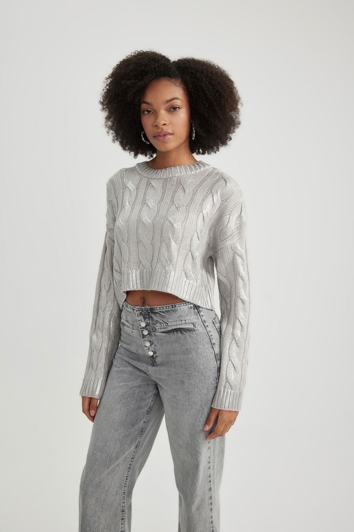 Oversize Fit Bisiklet Yaka Kazak B3874ax23wn Oversize Fit Bisiklet Yaka Kazak B3874ax23wn
