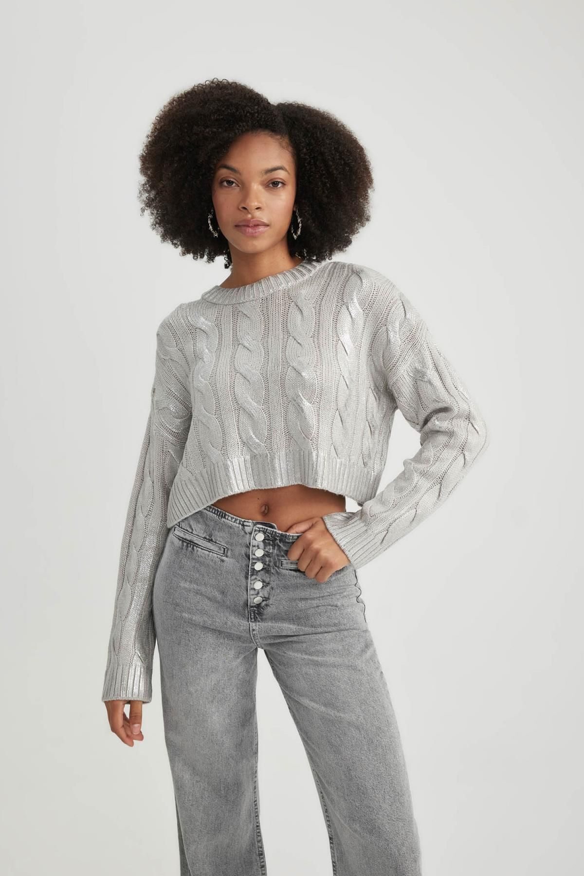 Oversize Fit Bisiklet Yaka Kazak B3874ax23wn Oversize Fit Bisiklet Yaka Kazak B3874ax23wn