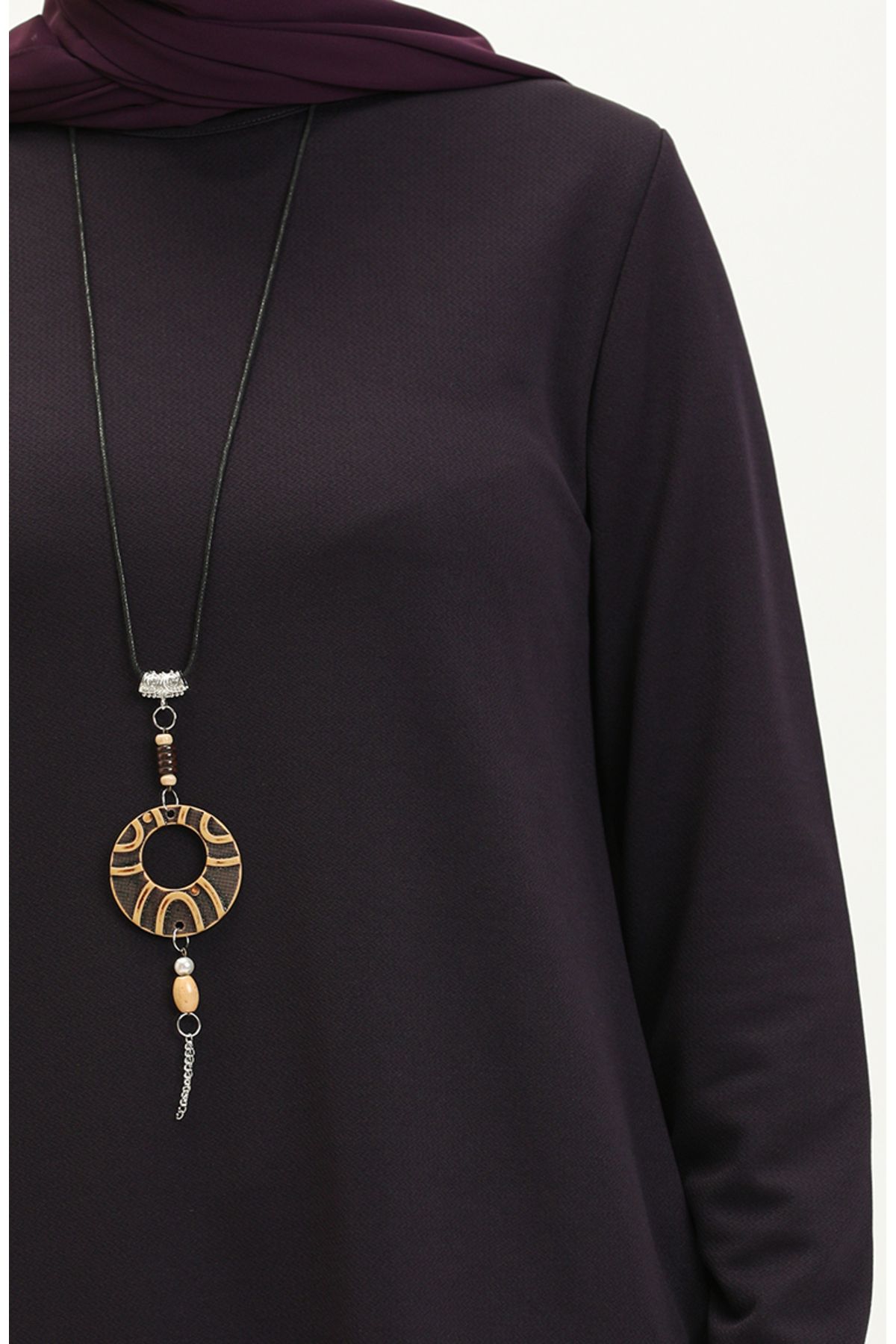Kolyeli Tunik 2323-07 Mor Kolyeli Tunik 2323-07 Mor