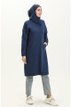 Kanguru Cepli Spor Tunik 3032-08 İndigo Kanguru Cepli Spor Tunik 3032-08 İndigo