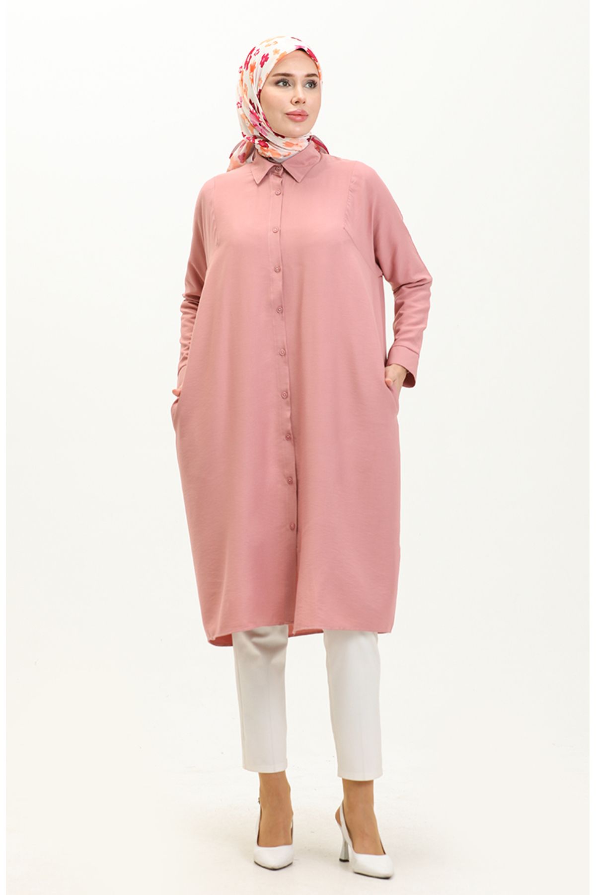 Reglan Kol Tunik 6433-24 Gül Kurusu Reglan Kol Tunik 6433-24 Gül Kurusu