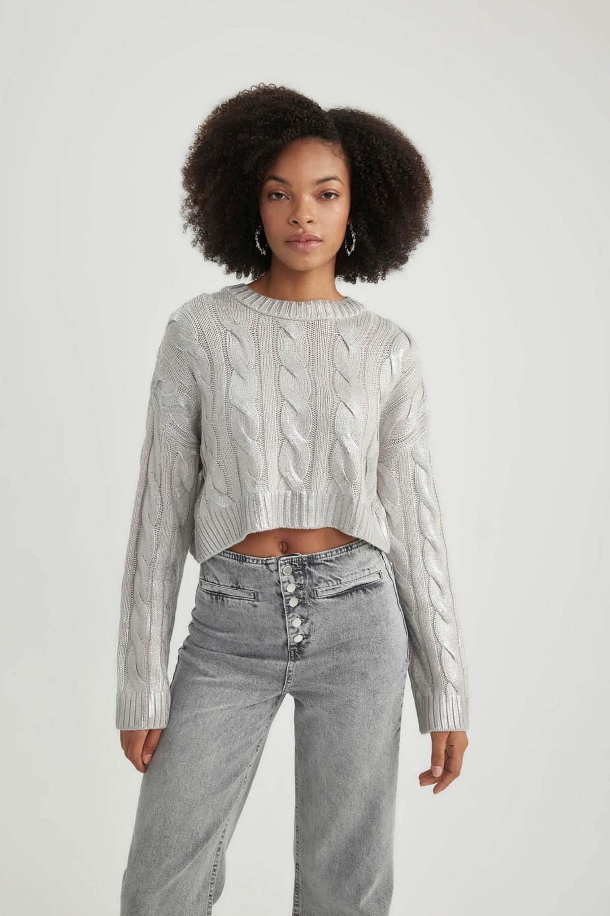 Oversize Fit Bisiklet Yaka Kazak B3874ax23wn Oversize Fit Bisiklet Yaka Kazak B3874ax23wn