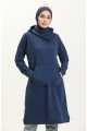Kanguru Cepli Spor Tunik 3032-08 İndigo Kanguru Cepli Spor Tunik 3032-08 İndigo