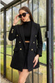 Tuvit Blazer Ceket Siyah Astarlı Önden Düğmeli Tuvit Blazer Ceket Siyah Astarlı Önden Düğmeli
